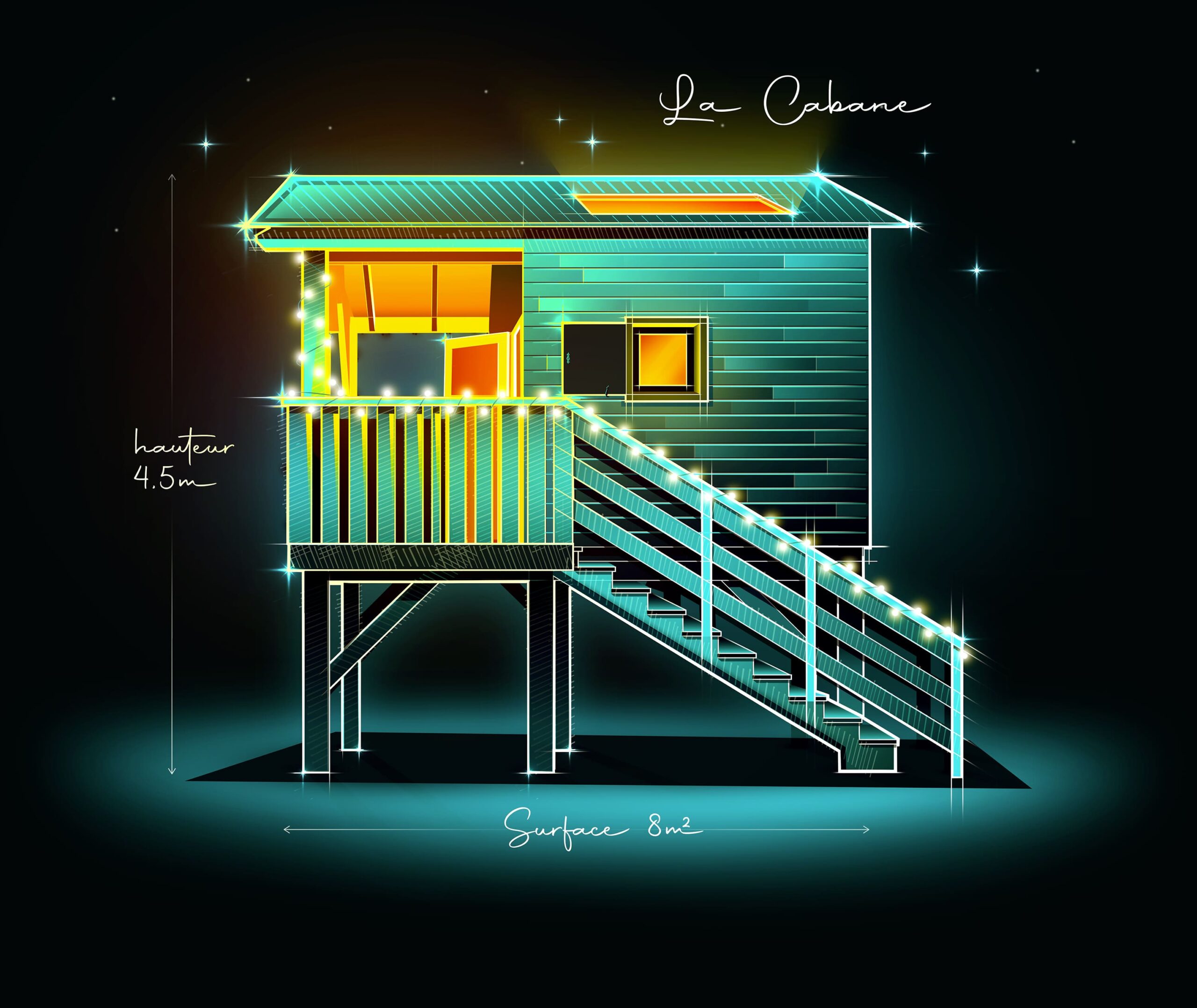 Croquis de l'hébergement : La Cabane